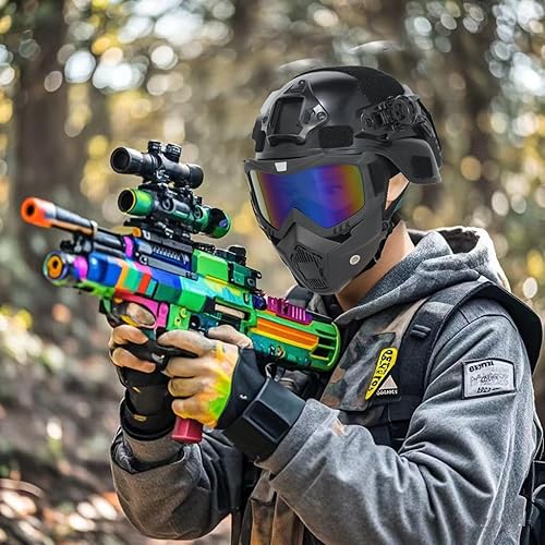 Miniatura 6 de Máscara de Airsoft de cara completa con gafas de alta definición, calavera, esqueleto, máscara de paintball para Halloween, cosplay, paintball,
