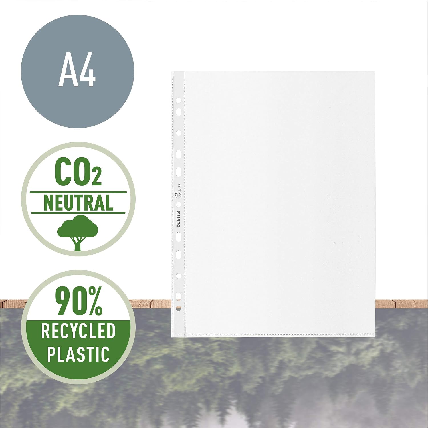 Leitz A4 Maxi Pockets, Pack of 25, Holds 80 Sheets, Punched Plastic Sleeves, 100 Micron Thick, 100% Recyclable, Eco Friendly - Image 3