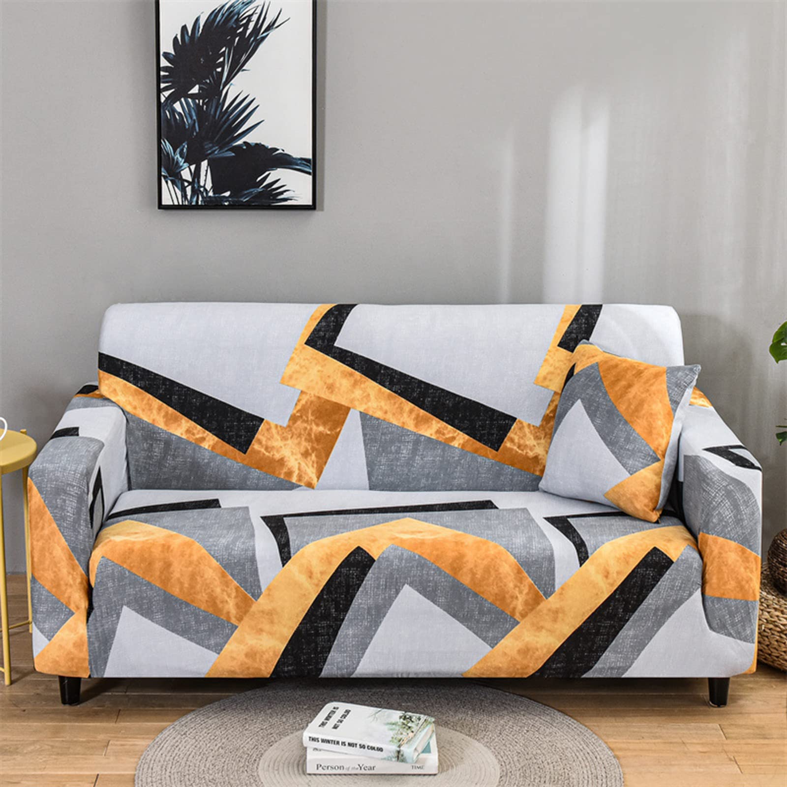 Funda de sofa elastica estampada de 4 plazas ajustable protector de sofás de 235 a 300cm 1