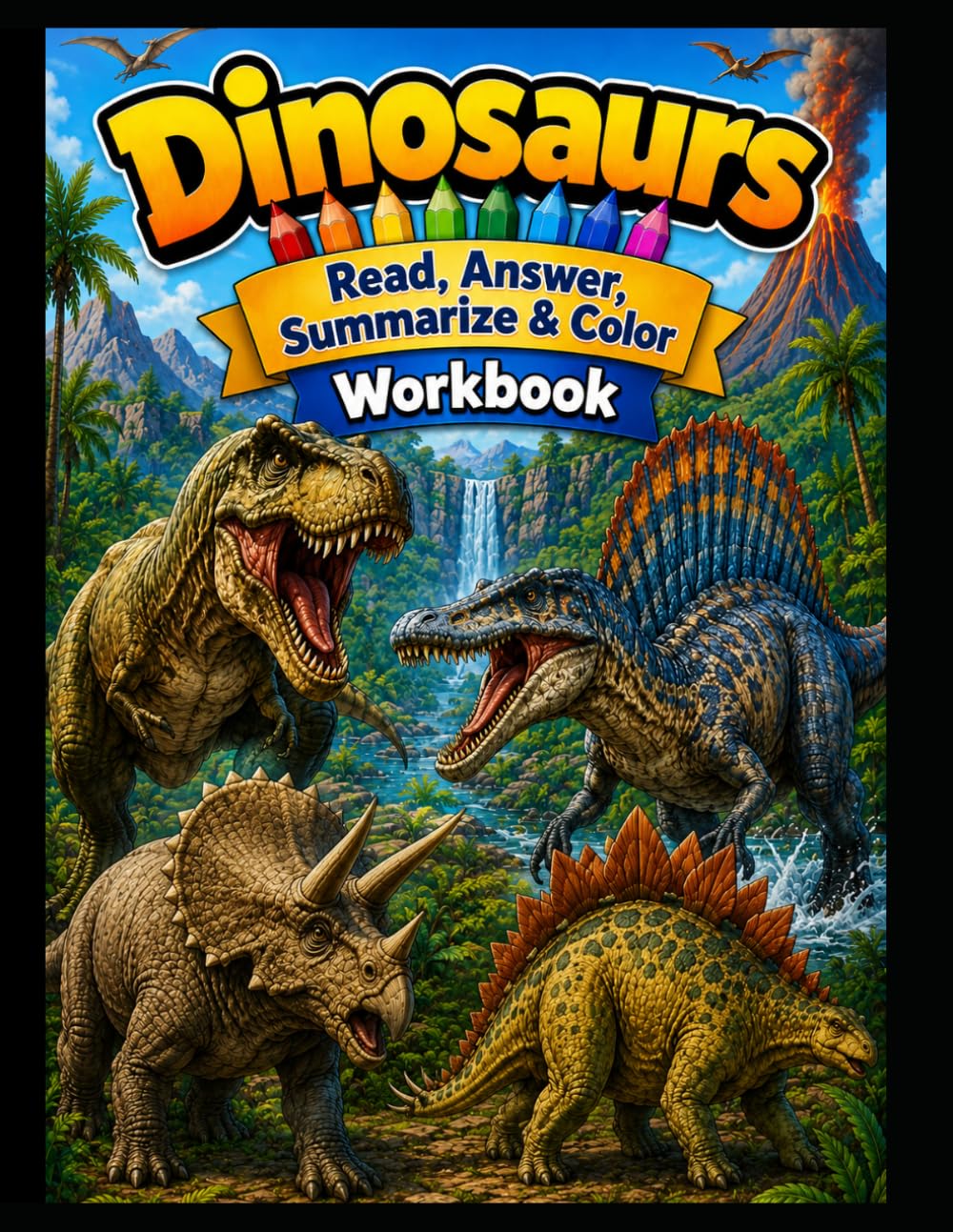 Dinosaurs Workbook: "Read, Answer, Summarize & Color" (Read, Color & Answer Workbook Series)