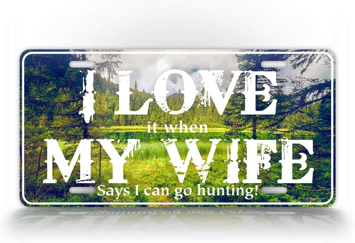 Funny Hunting License Plate Hilarious Nature Scene Auto Tag