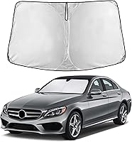 Vista 98 de EcoNour Parasol para parabrisas de camiones con bolsillo de almacenamiento Parasol reflectante de material 240T para protección contra rayos UV