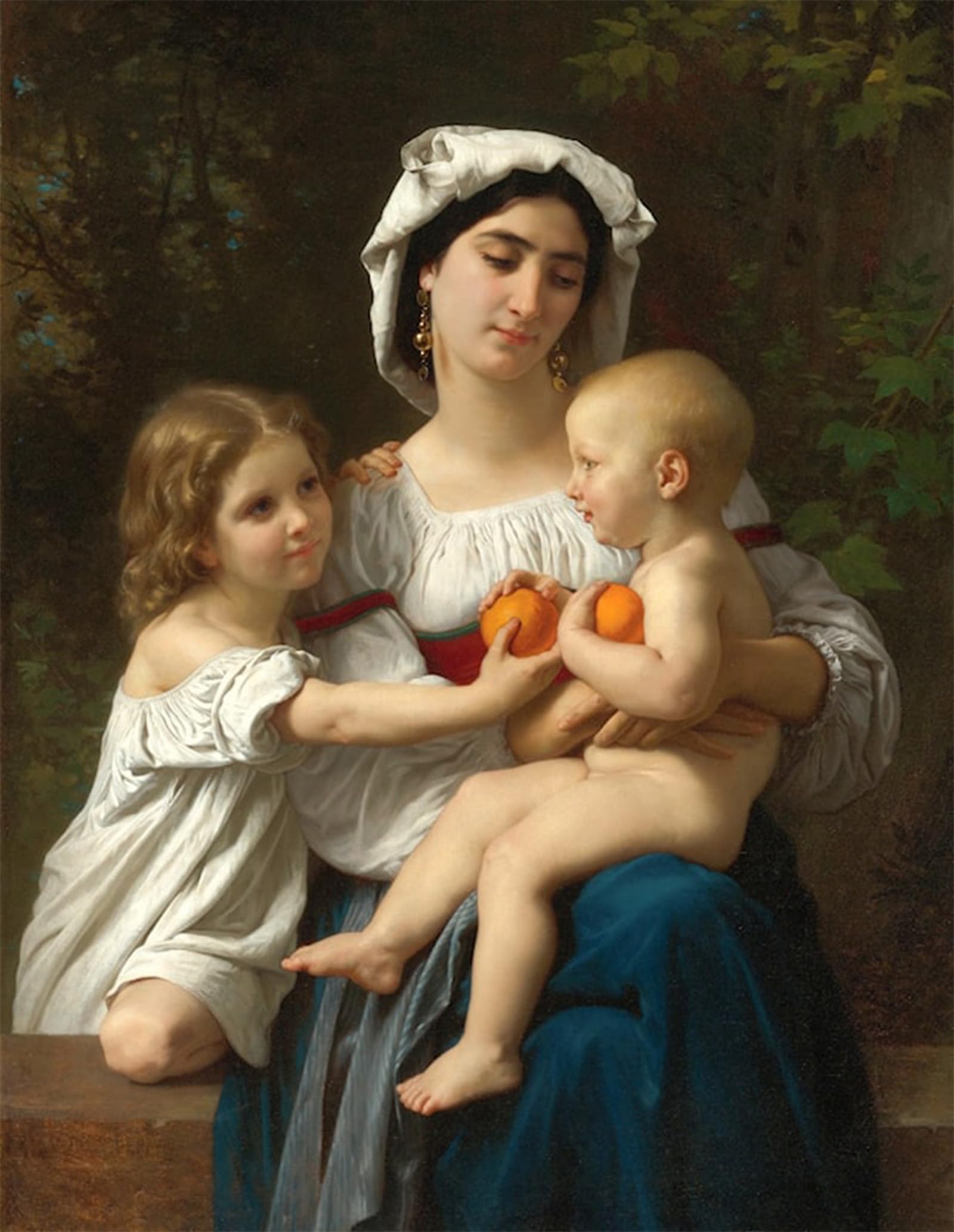 SERENDIPITP Retro Picture Poster Wall Art Pictures Painting the Oranges by William Adolphe Bouguereau Wall Art Canvas Print for Wall Decor 60x90cm