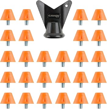 Cannon Sports 26 Nylon Cleat Spikes with Wrench 13mm 0.5 Inch Cleat Replacement Studs for Football, Soccer, Lacrosse, Rugby Fits M5 Thread Cleats Natural Grass/Firm Ground