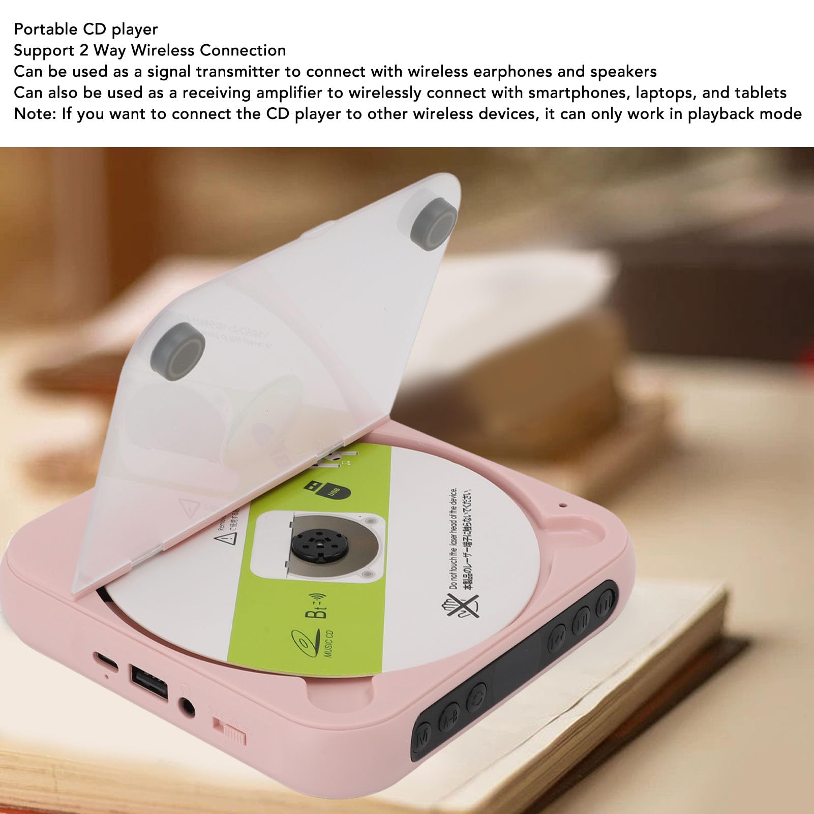 Cuifati Przenośny Odtwarzacz CD z Słuchawkami, Bluetooth Music Player Wsparcie CD USB Aux Wejście, 2000MAH Odtwarzacz CD CD, do Podróży Samochodem w Domu