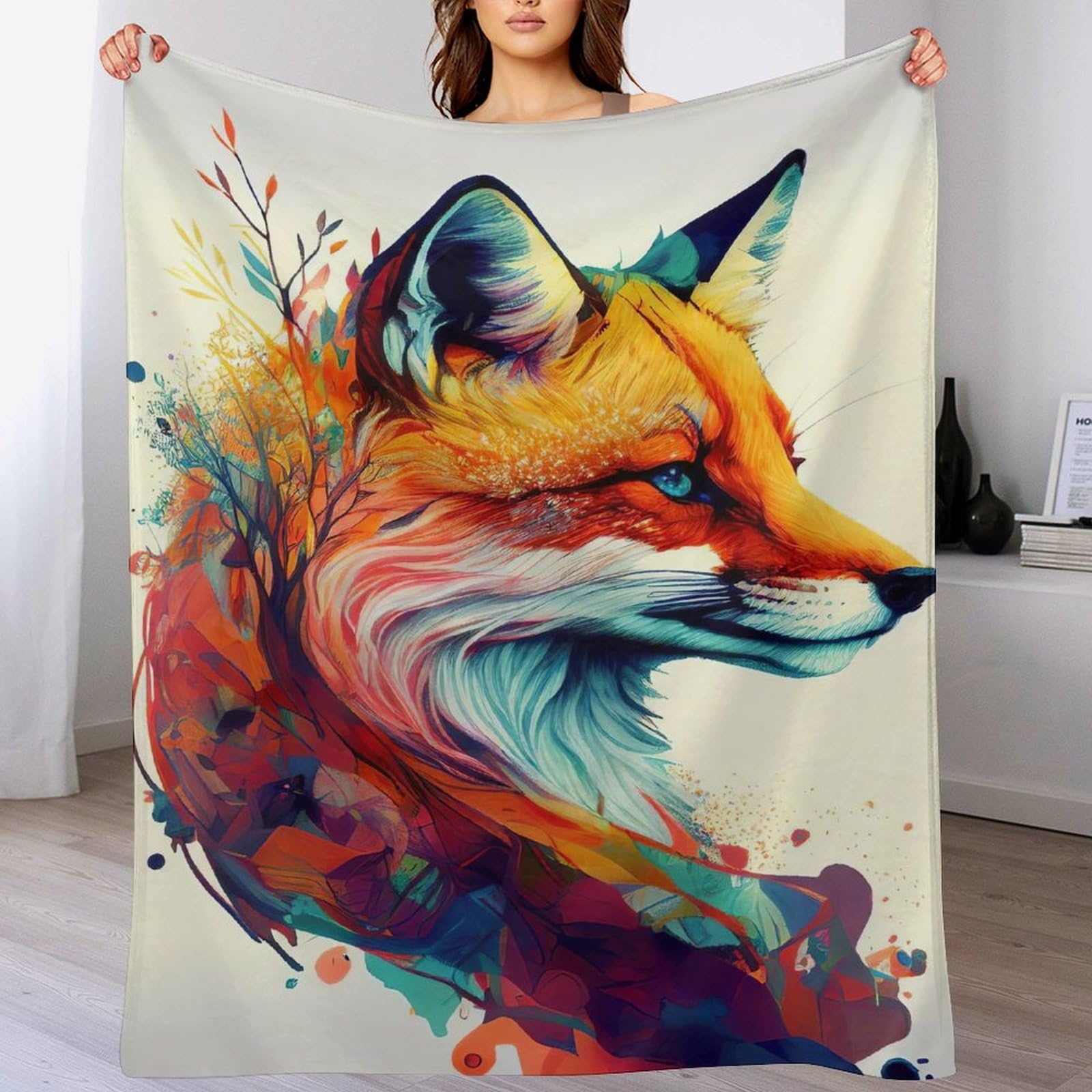 Couverture en flannel super doux renard haut de gamme 180x200