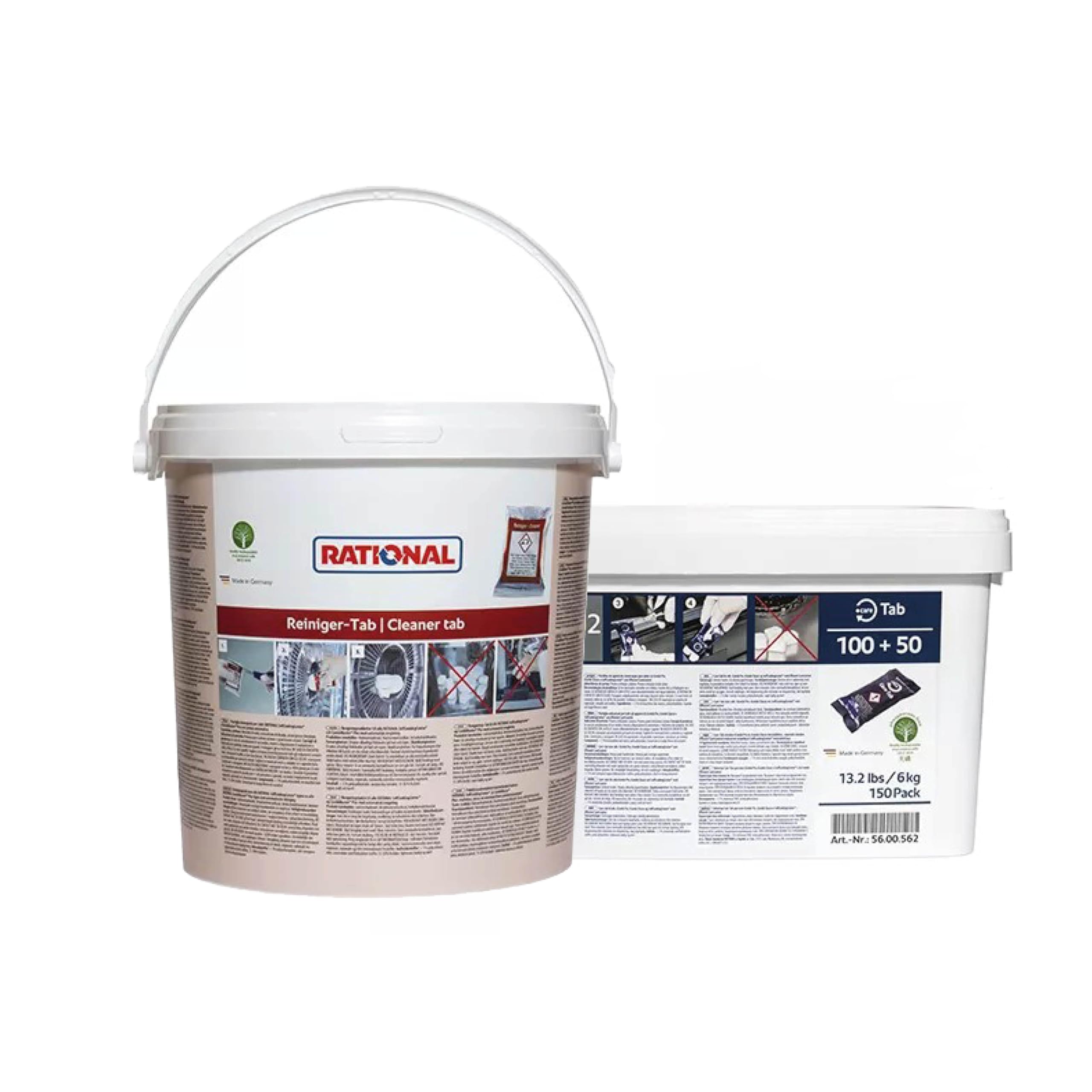 Rational - Kit de 100 pastillas detergentes rojas + 150 pastillas abrillantadoras azules para hornos | Aptas para hornos profesionales SelfCooking Center y Combi Master