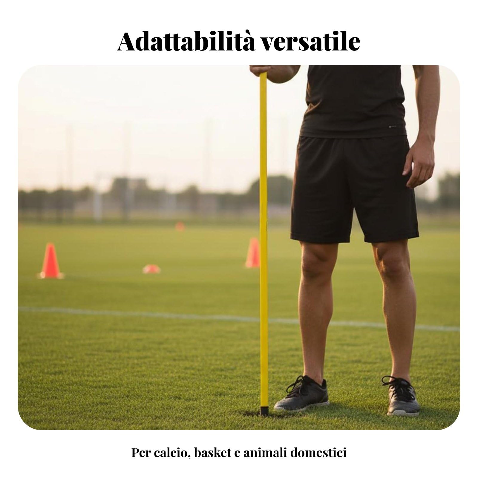 Allenamento Agility Sportivo Bastone Telescopico Regolabile Slalom per Percorsi Asta per Rapidità E Agilità PVC Durevole con Base Adatto a