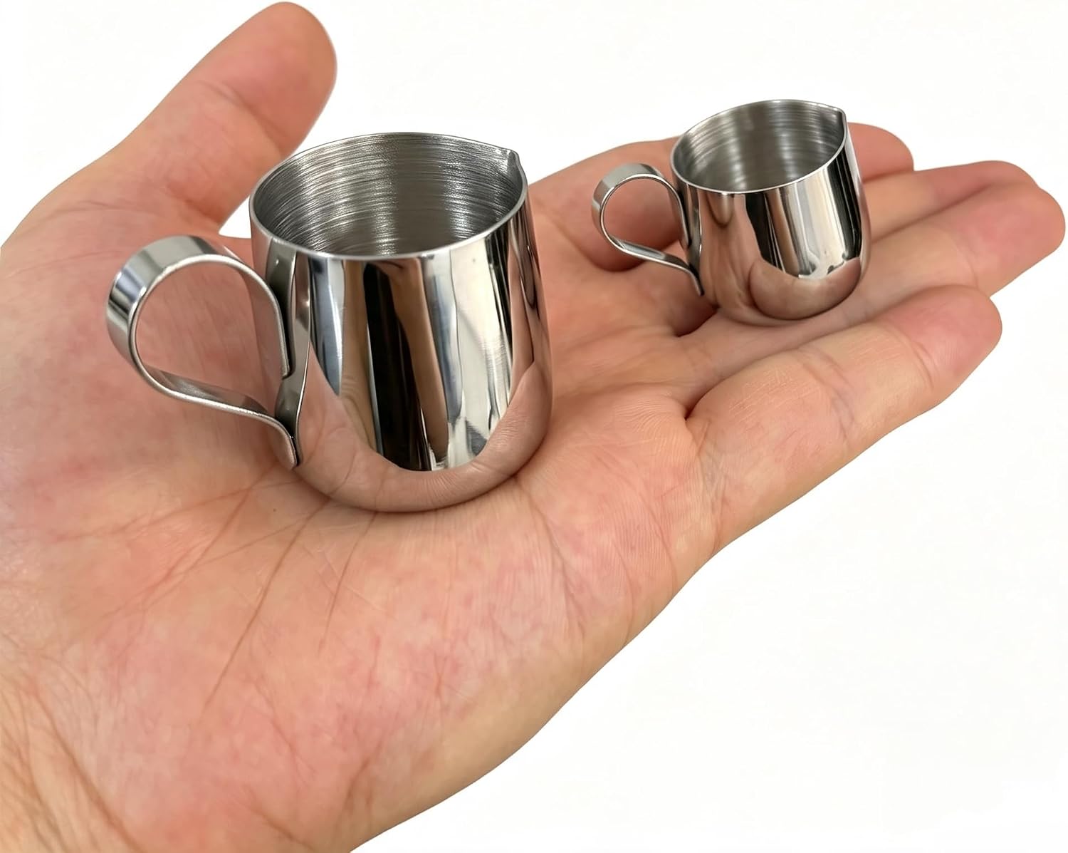 2Pcs Mini Milk Frothing Pitcher, Espresso Coffee Creamer Cup,1oz+0.4oz