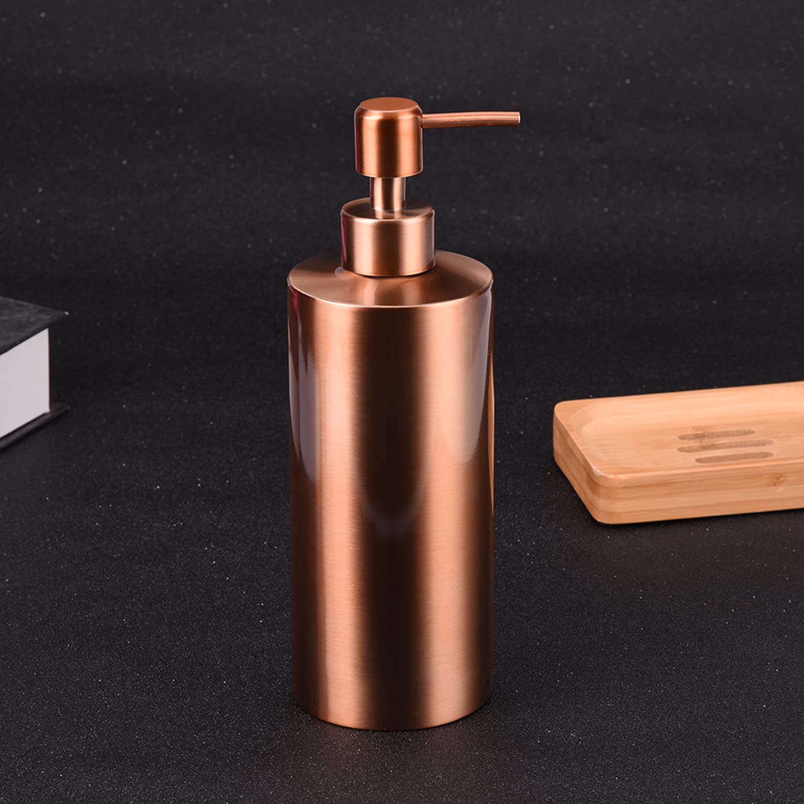 Tbest Ld, dozownik Sapone Oro, Porta Sapone Rosa, miedziany diament i cięty dozownik mydła pompa ze stali nierdzewnej kuchnia łazienka blat ręczna pompka dozownik mydła w płynie butelka balsamu 350 ml
