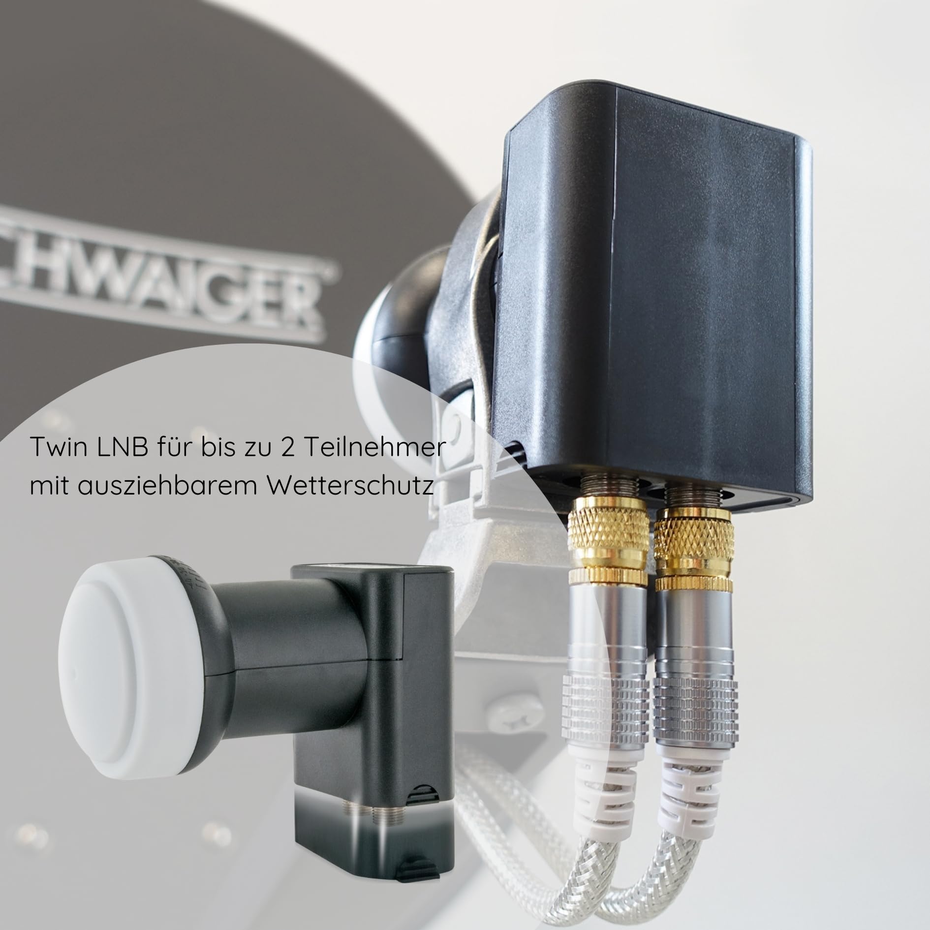 Kit Parabola Satellitare SCHWAIGER 55 Cm - Twin LNB, 8 Connettori F, Alluminio, Colore Rosso - Foto 13