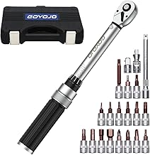 GOYOJO トルクレンチ プレセット型 21点セット 差込角(1/4インチ) 2-24N.m 両回転対応 トルク精度 ±3% 自動車用、自電車、オートバイ、機械の整備 作業工具 （ 2-24N.m 21点 ）