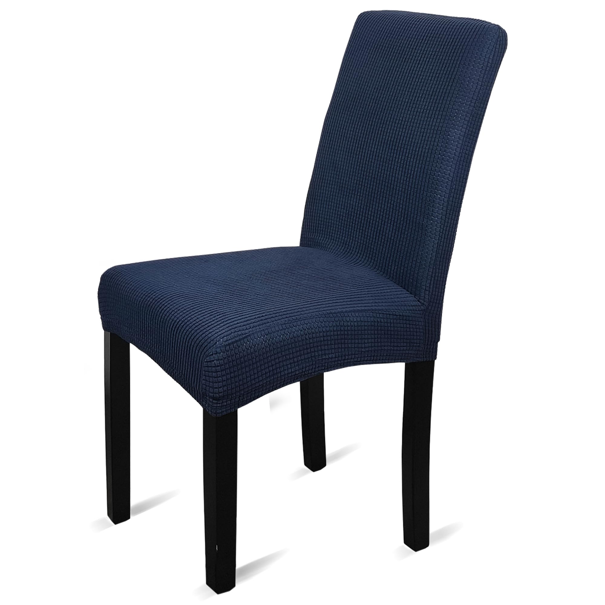 Trimming Shop High-Back Velvet Chair Covers for Dining Room, Navy, 1pc โ image 1