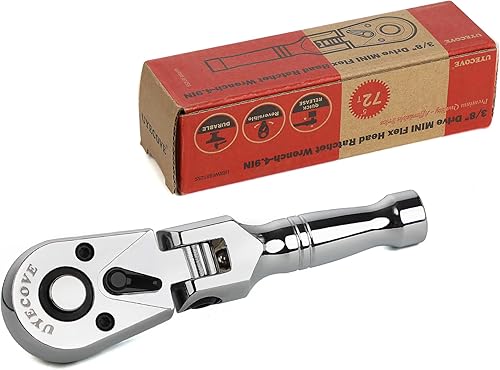 Trinquete de accionamiento de 38 pulgadas, trinquete de cabeza flexible 38 llave de trinquete, llave de enchufe, cabeza Cr-Mo de liberación rápida