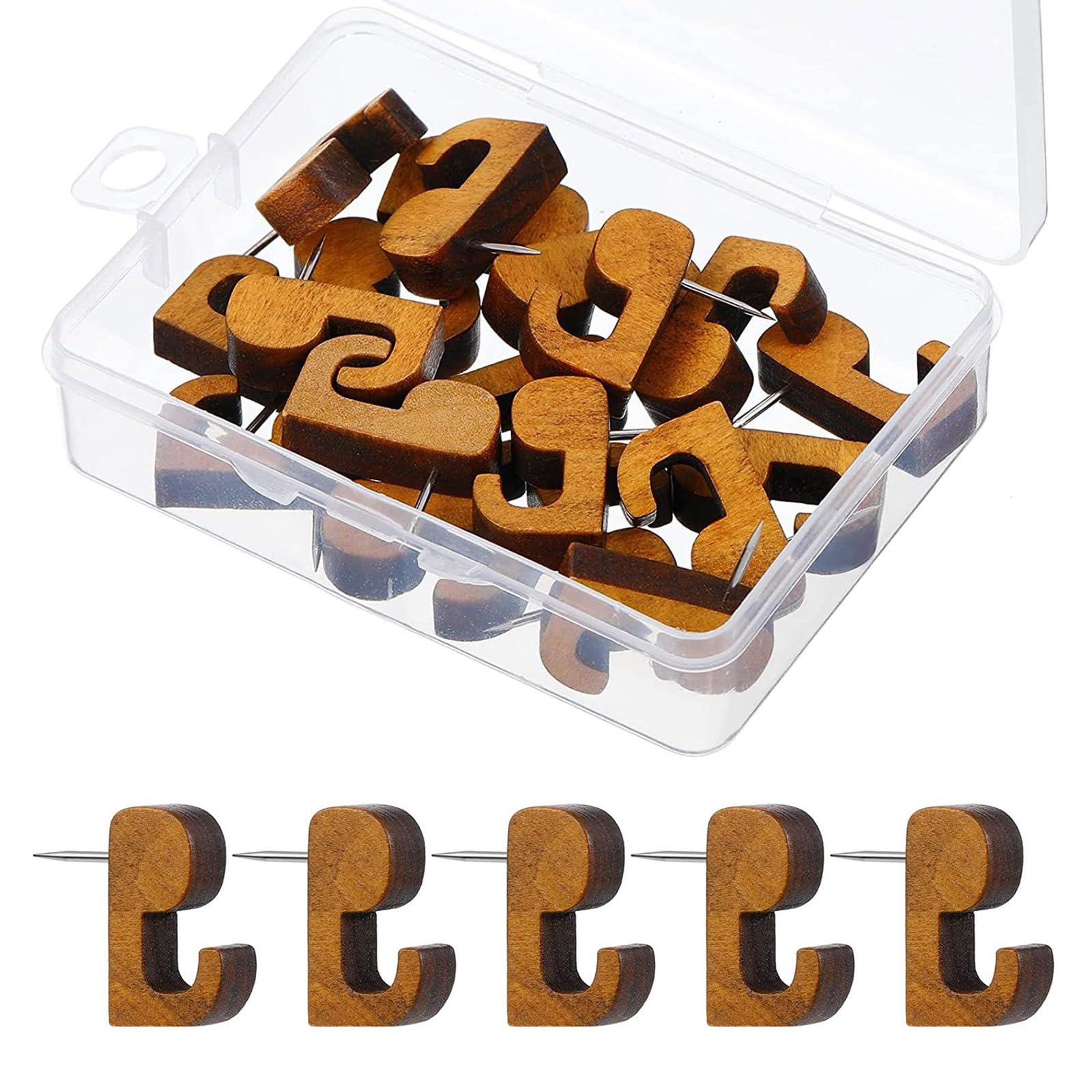 20 / 40Pcs Decorative Thumb Tacks Push Pin Hanger Wood Push Pins Hook Home Supplies for Photo Wall, Bulletin Board Cork Board Decorative Thumb Tacks