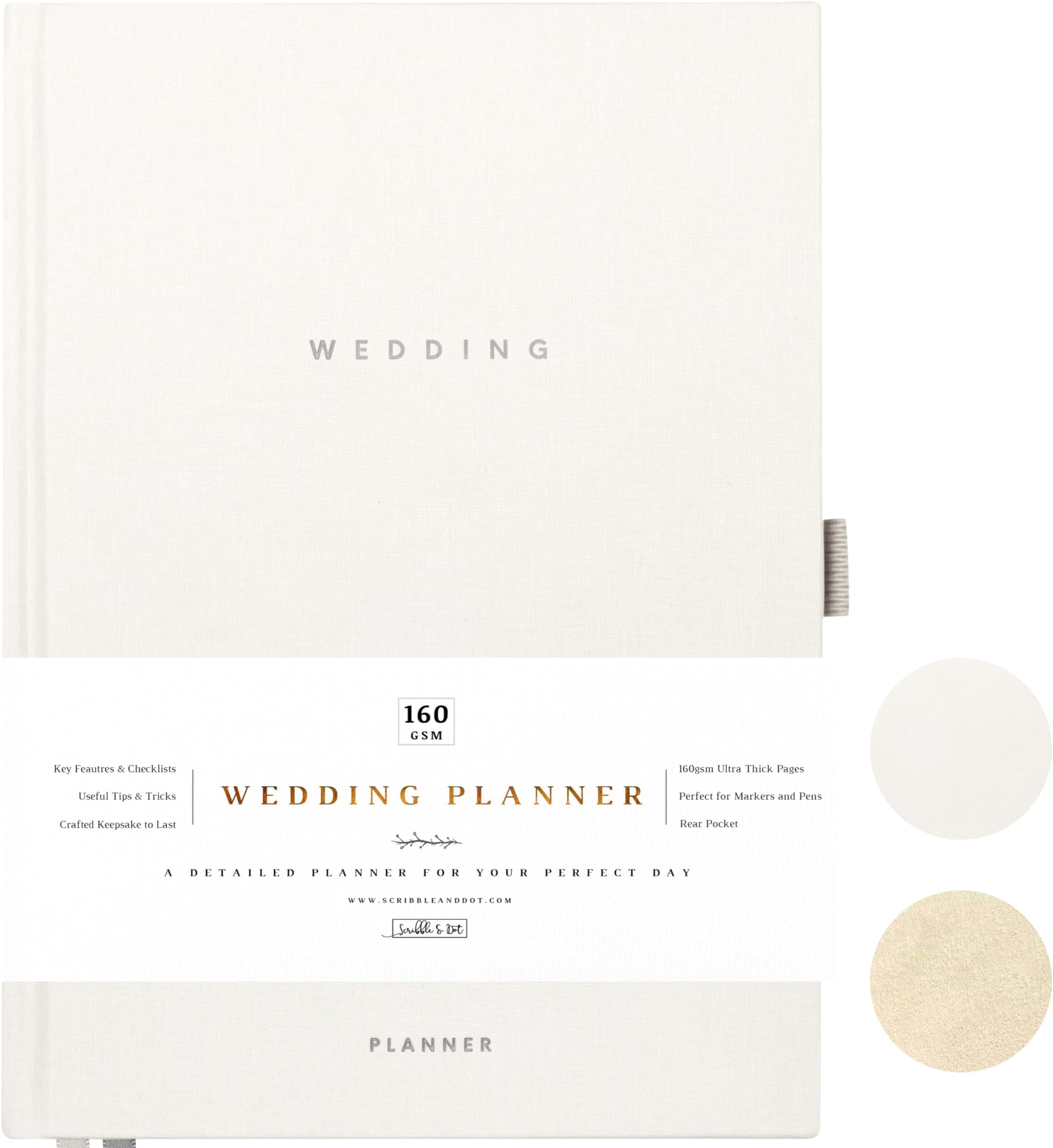 Award Winning UK Comprehensive Wedding Planner Book and Organiser for the Bride | Tissue Wrapped in a Gift Box | Cushioned Cover | Elegantly Designed Planner, Every Detail for your Special Day