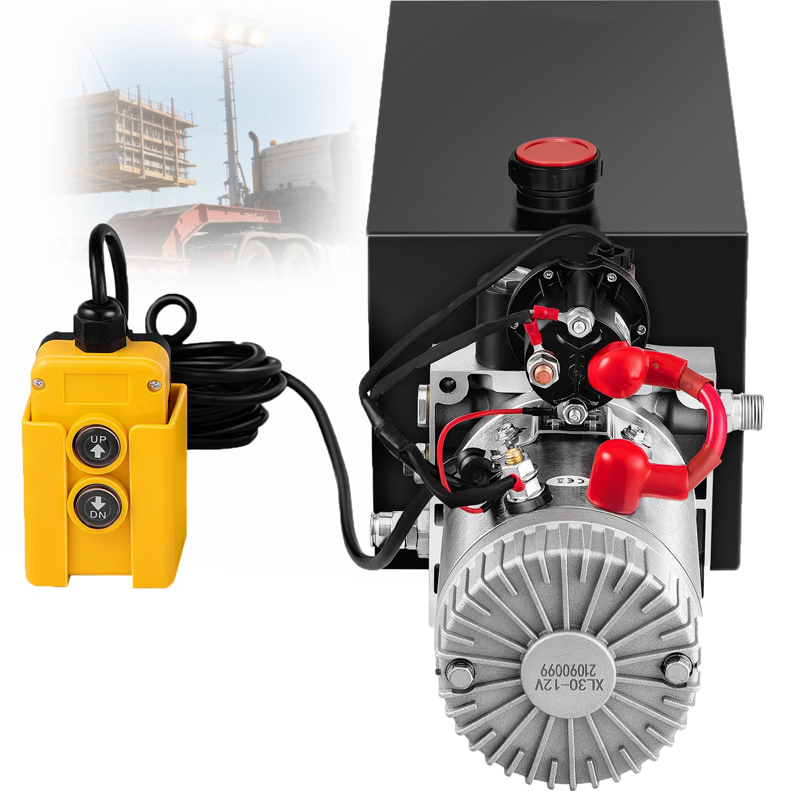 YXYLJOZ 10 Quart Hydraulic Power Unit Double Acting/Single-Acting Hydraulic Dump Trailer Pump,12v Dc,For Dump Trailers And Car Lifting