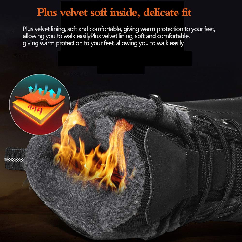 Épaisses chaussures chaudes de randonnée, haut-Top Plus Velvet Non-Slip confortable Bottes de neige, randonnée en plein air Chaussures, Chaussures homme en coton,Marron,45