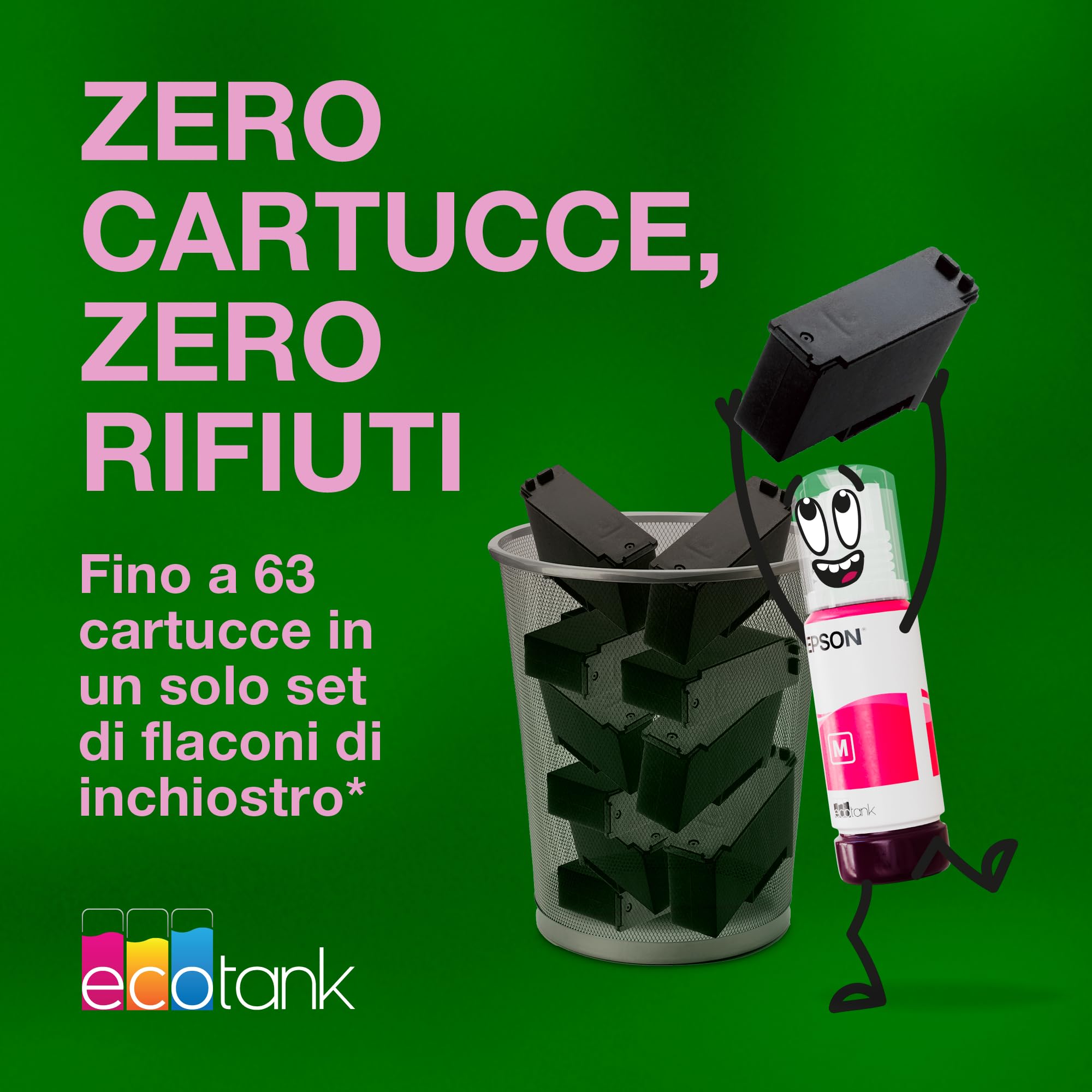 Epson EcoTank ET-4900 | Wi-Fi ed Ethernet | A4 | Stampa, copia, scansione, fax | Display LCD | Alimentatore automatico di documenti da 30 pagine | Compatta | Fino a 3 anni di inchiostro inclusi