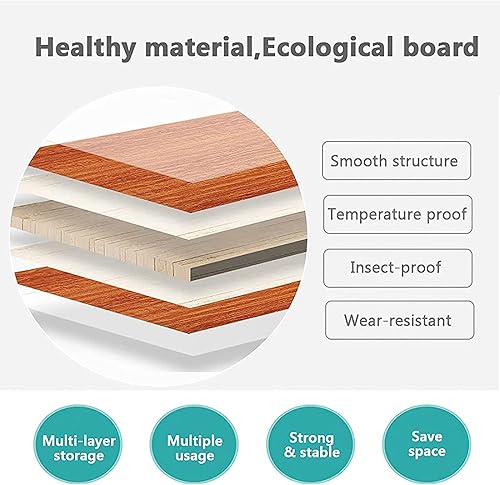 Miniatura 3 de Librero - Estantería giratoria de madera maciza de 360, estantería giratoria con diseño de deflector, organizador estrecho para espacios pequeños