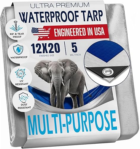 Lona de plástico impermeable de 12 x 20 pulgadas con ojales cada 18 pulgadas  0.197 in  Funda multiusos resistente al agua, para exteriores, jardín, disponible en Yaxa Costa Rica