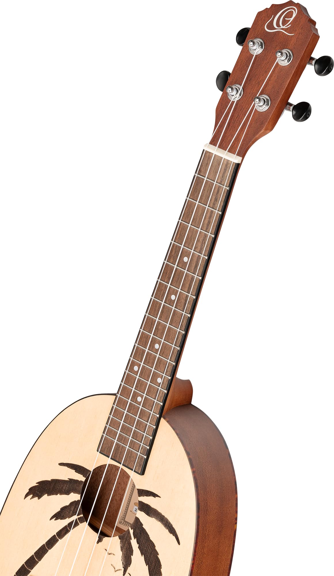Ortega Guitars Akustyczne Ukulele Koncertowe – Seria Bonfire – Korpus Pineapple – Świerk/Sapele, Wykończenie Naturalne (RUPA5)