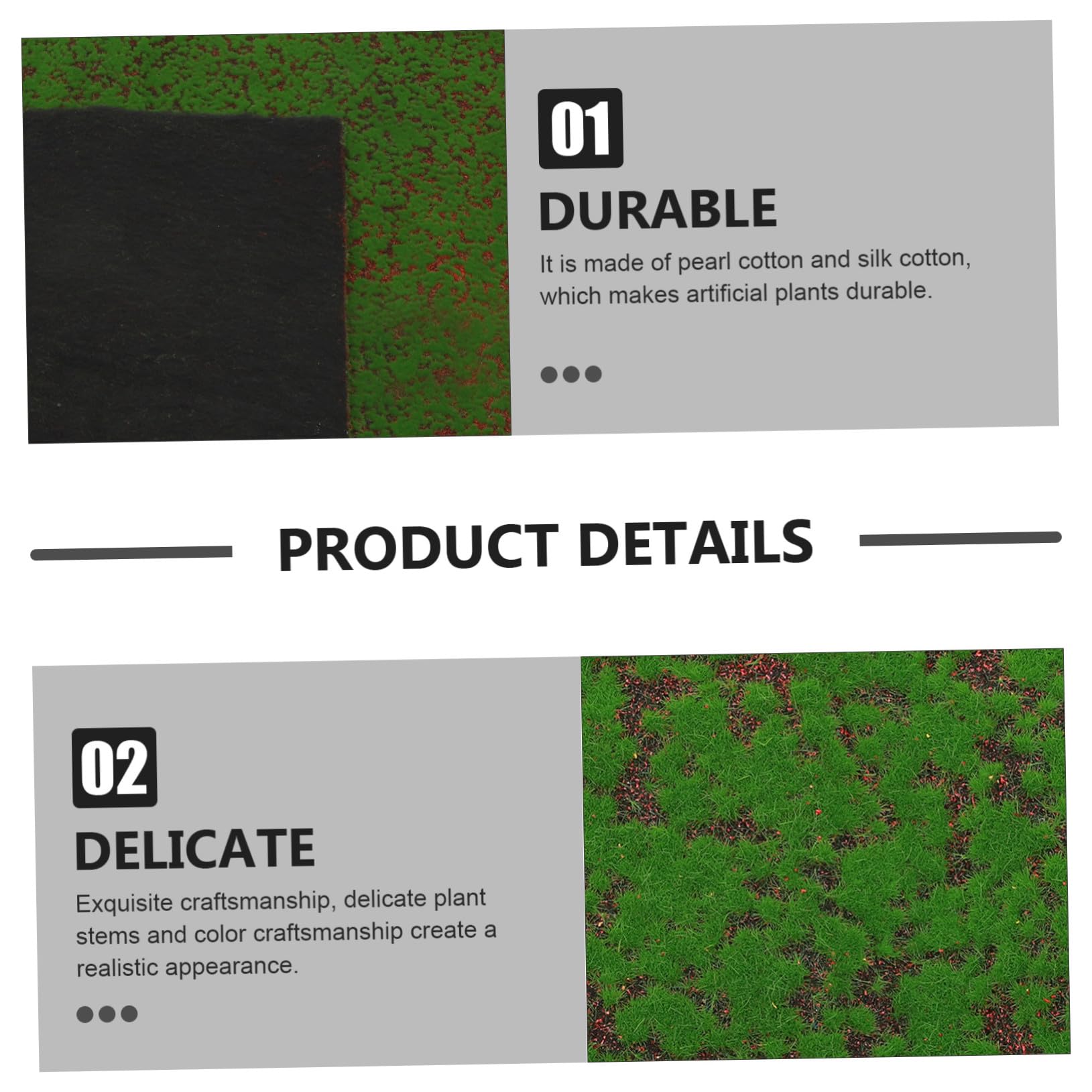 TOYANDONA Künstliches Moos Teppich Simulation aus Perlbaumwolle | Grüne Deko für Hochzeit und Themenraum, Leichte Montage, Weiche Struktur