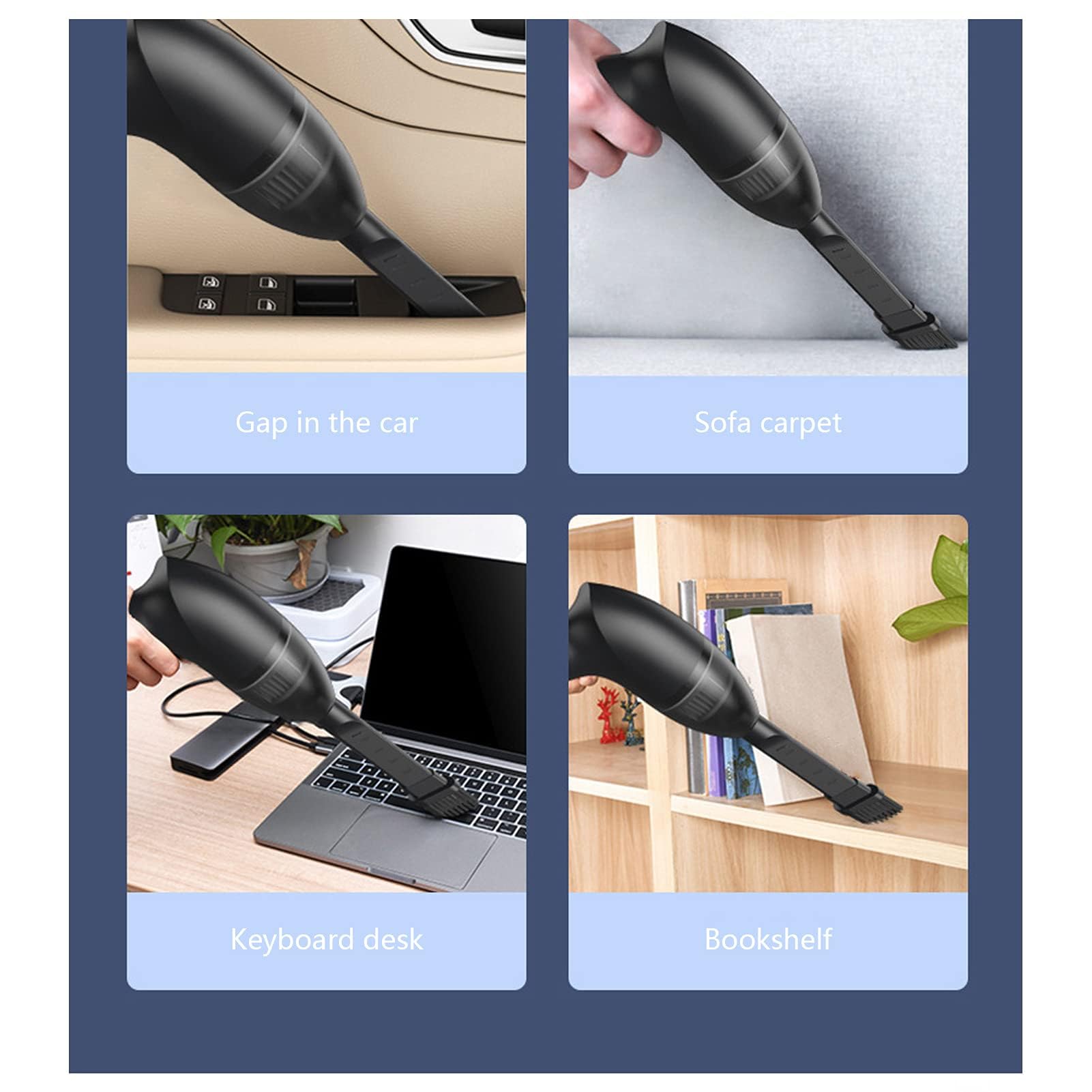 Mini Aspirapolvere con Forte Aspirazione, Spazzatrice Portatile per Auto, Scrivania, Scaffale, Ricaricabile Tramite USB per Elettronica, Circuiti Stampati, Include Ugello E Custodia