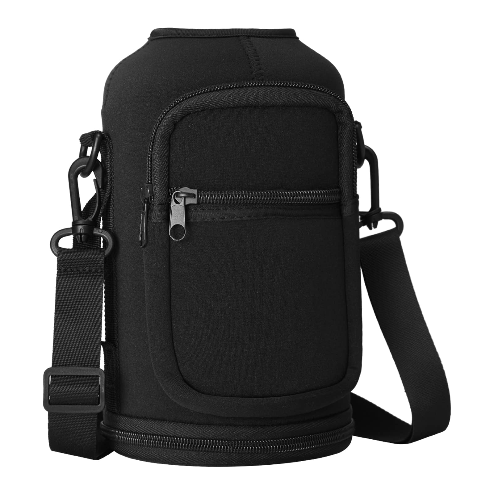 RRYFOURWater Bottle Carrier Bag - 40/64/128oz Water Jug Carrying Case Pouch with Shoulder Strap, Phone Pockets, Card Holder