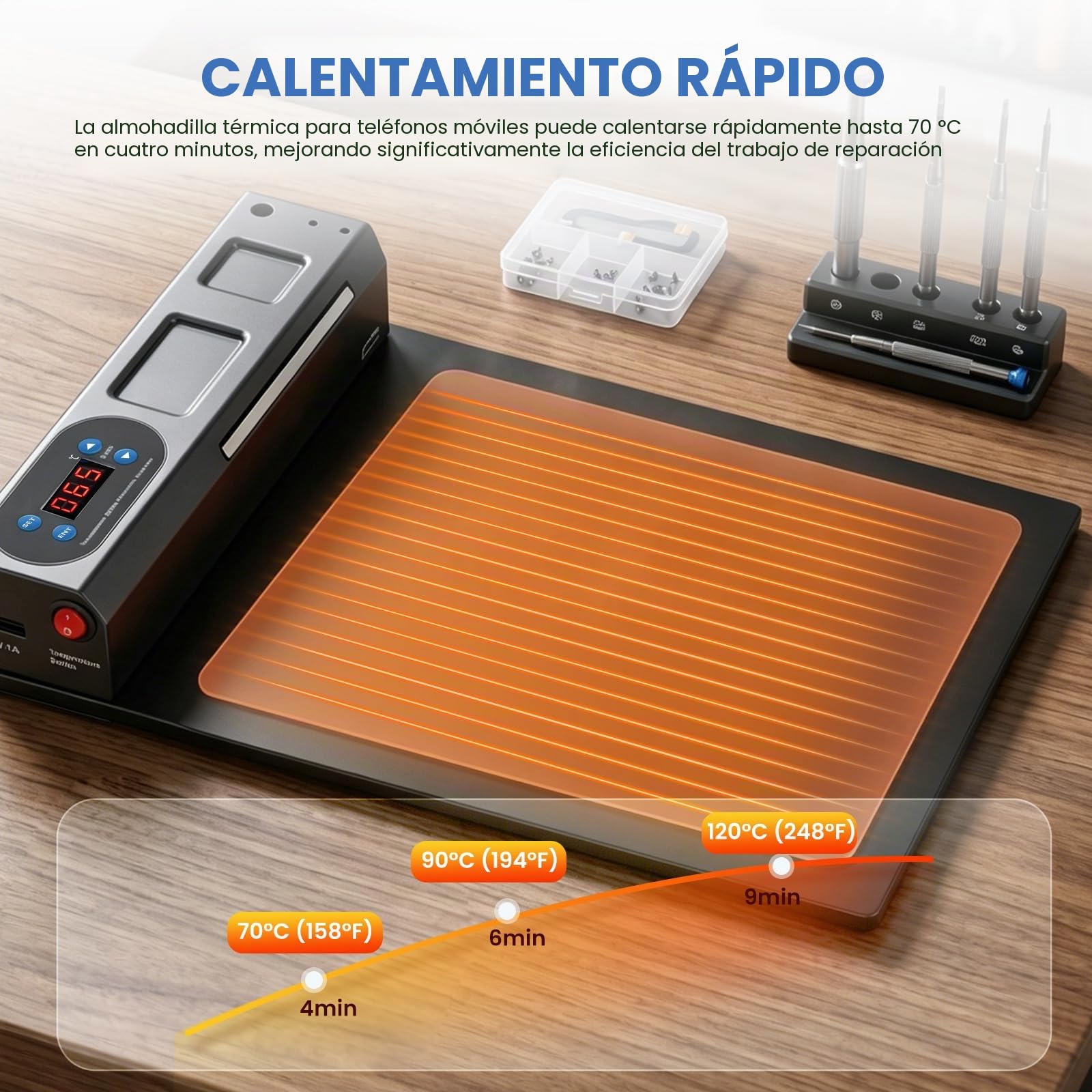 YUCHENGTECH Almohadilla Calefactora para Pantalla Móviles Separador de Pantalla LCD Almohadilla Separadora Pantalla para la Reparación de Tabletas de Teléfono
