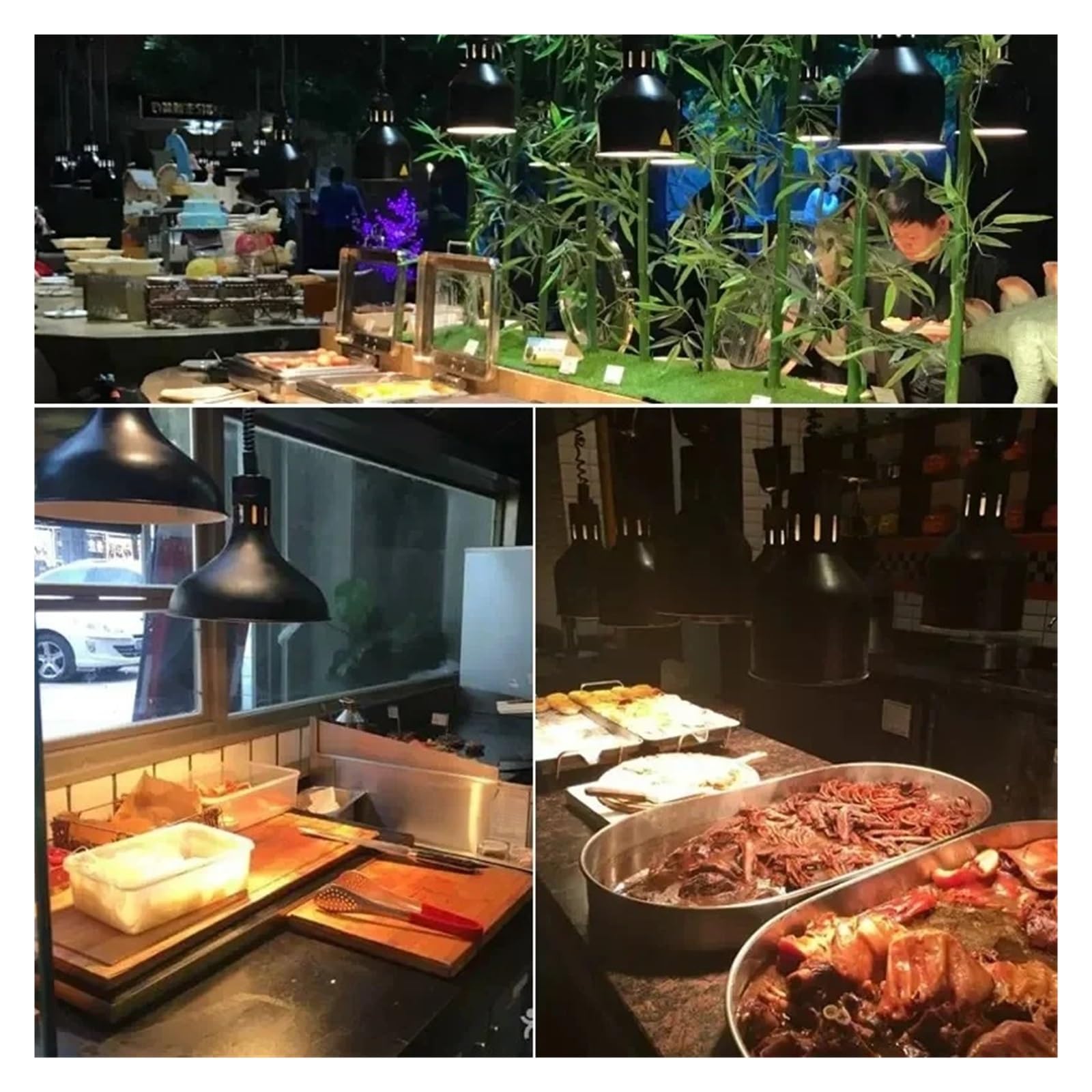 Lampada A Sospensione Con Riscaldamento A Infrarossi Da 275 W For A For Il Degli Alimenti A Buffet Del Ristorante Della Cucina Mantieni Il Cibo Fresco(Style C)