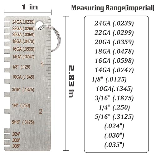 Miniatura 4 de ZeeDix Medidor de espesor de metal, herramienta de espesor de acero portátil, calibre de metal, herramienta de inspección de tamaño chapado en acero