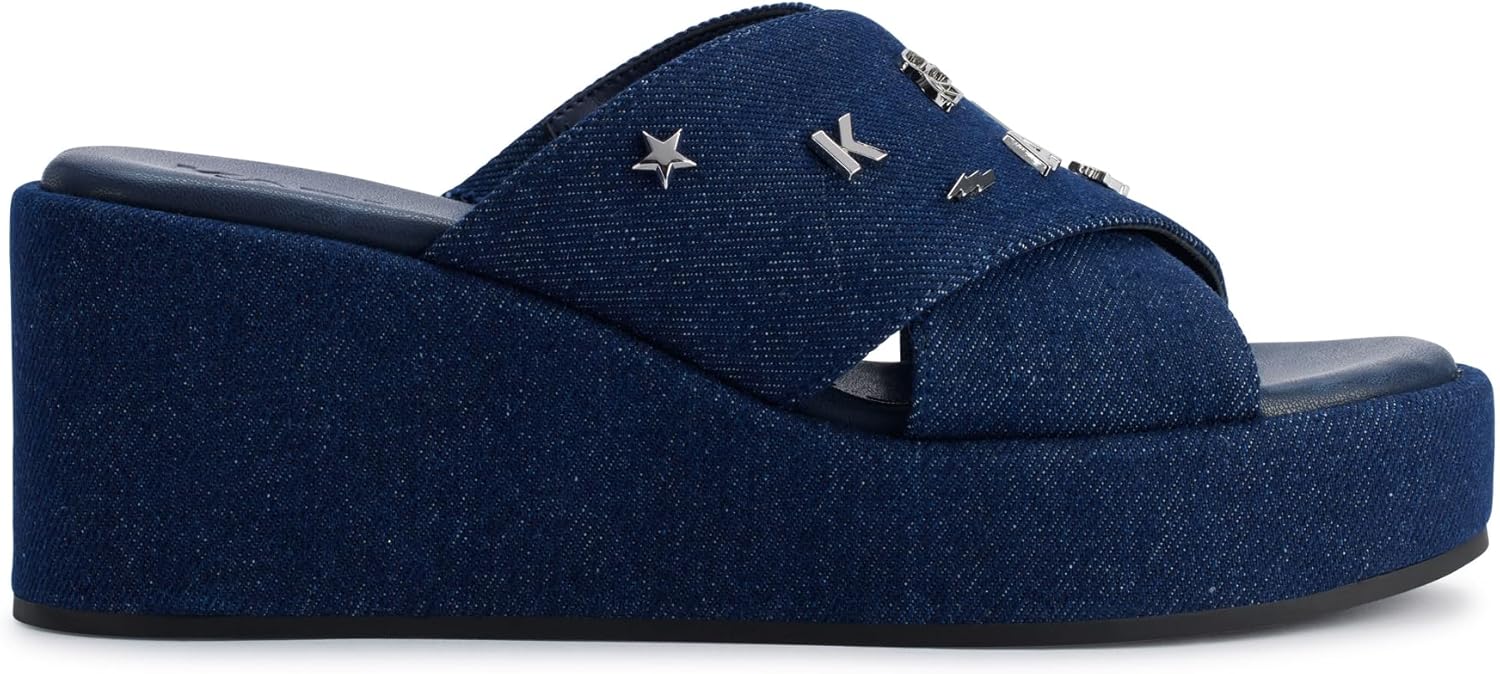 KARL LAGERFELD Women's Caleigh Platform Wedge Sandal With Pins