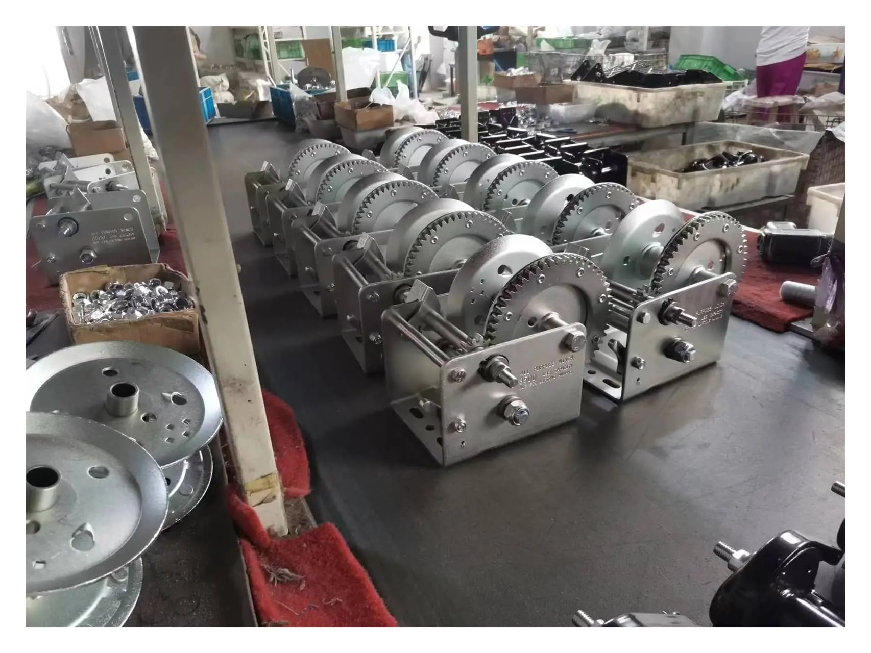 Verricello Manuale 2 Argano a Mano a Doppia velocità 3200LBS con argano for rimorchio con Freno a Mano for Barca con Cinghia in Tessuto per Barche Auto