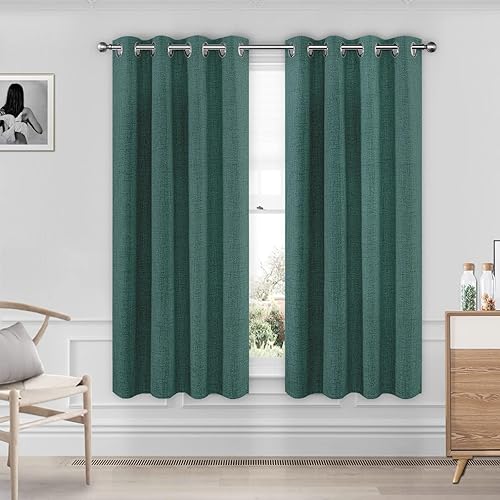 Miniatura 29 de CUCRAF - Cortinas de lino 100% opacas de 84 pulgadas de largo, juego de 2 paneles, con pestaña trasera y bolsillo para cortinero para sala de estar