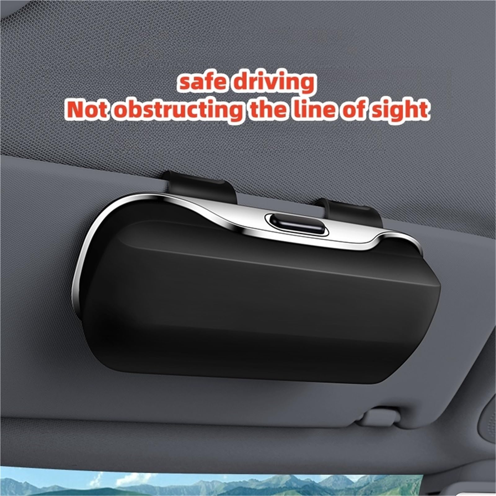 Brillenhalter FüR Auto Auto-Brillenbox, tragbarer Auto-Sonnenbrillenhalter im Auto, Brillenetui, Sonnenblende, Auto-Linsenhalter(Beige)