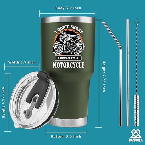 Miniatura 8 de Panvola Vaso de acero inoxidable con texto en inglés "I Don't Snore I Dream I'm A Motorcycle Snorers Motorcyclist Gift Biker Rider For Dad Husband