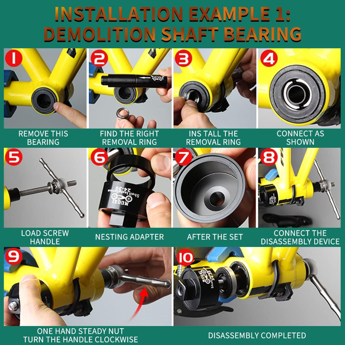 MUQZI Bicycle Bottom Bracket Bearing Remove Install Tool MTB BB86/BB30/BB91/BB92 Road Bike Multi Function Press Fit BB Repair Kit