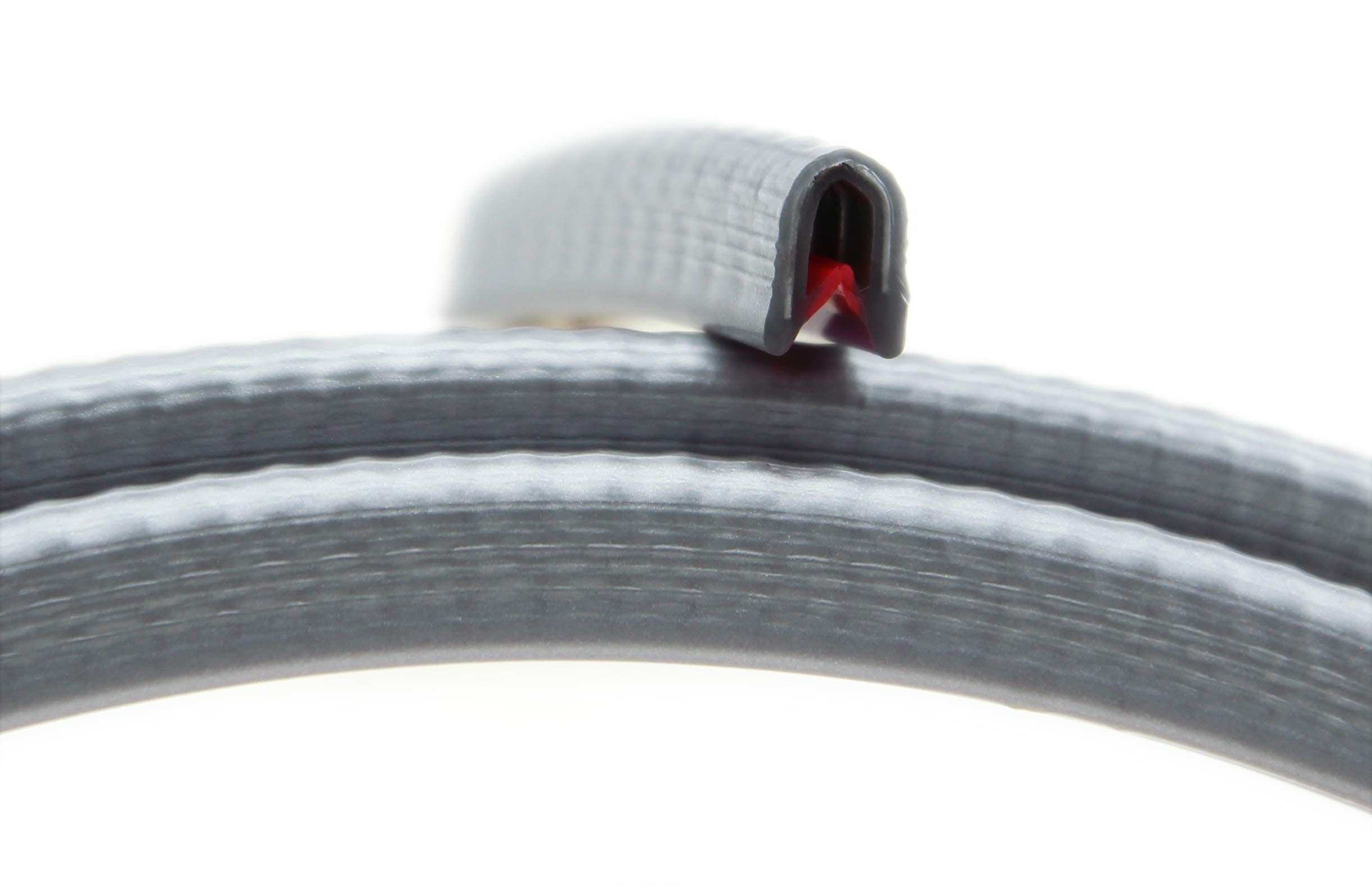 KS1-2SG Kantenschutzprofil von SMI-Kantenschutzprofi - PVC Gummi Klemmprofil - Klemmbereich 1-2 mm - mit Stahleinlage - Kantenschutz - Silbergrau - einfache Montage, selbstklemmend ohne Kleber (100 m)