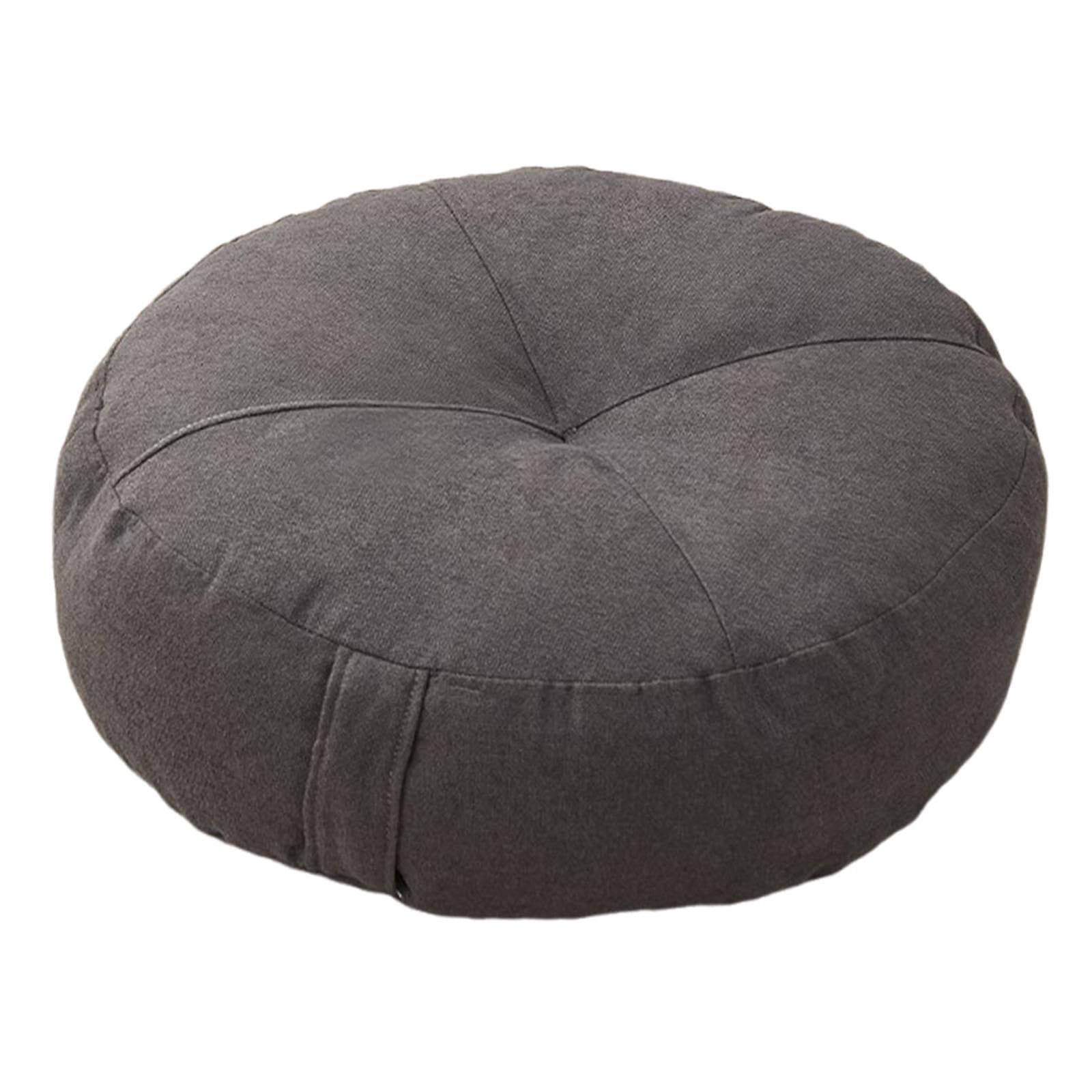 perfk Rundes Bodenkissen, bequemes dekoratives Tatami-Sitzkissen für Stuhl, Sofa, Wohnzimmer, Balkon, drinnen und draußen, Dunkelgrau
