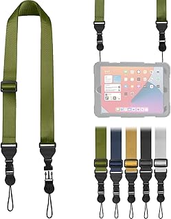 FIEIL Nylon iPad Strap, Adjustable Camera Neck Strap, Comfortable Shoulder Strap for iPad, Cellphone Tablet, Camera, Laptop, Binocular, Luggage Bag (Green Universal Neck Lanyard)