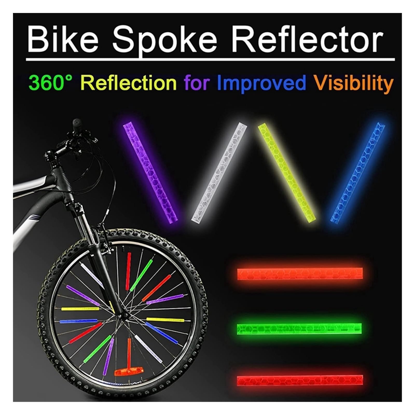 Vélo frein à disque clamp 168 pièces réflecteurs de rayons rayons de vélo réflecteurs bandes d'avertissement rayons de vélo rayons de vélo réfléchissants Adaptateur de serrage de frein à disque de vél