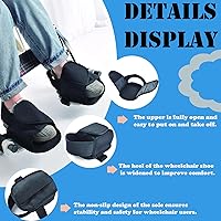 Vista 2 de Los zapatos de sujeción para silla de ruedas evitan que el pie se caiga del reposapiés, ajustables y fáciles de llevar, correas para zapatos