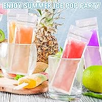 Vista 4 de Hoolerry 600 bolsas desechables para moldes de hielo con 1 embudo de silicona para congelar tubos con cierre de cremallera, molde de hielo