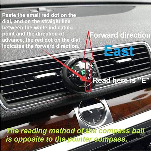 Miniatura 6 de Bola de brújula automotriz para coche o barco