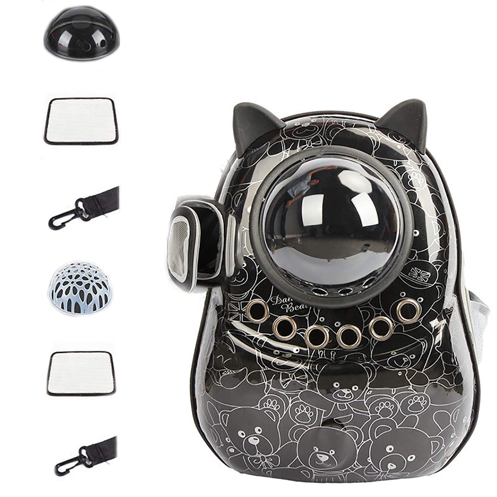 Sac à dos de chat de transporteur respirant et transparent d