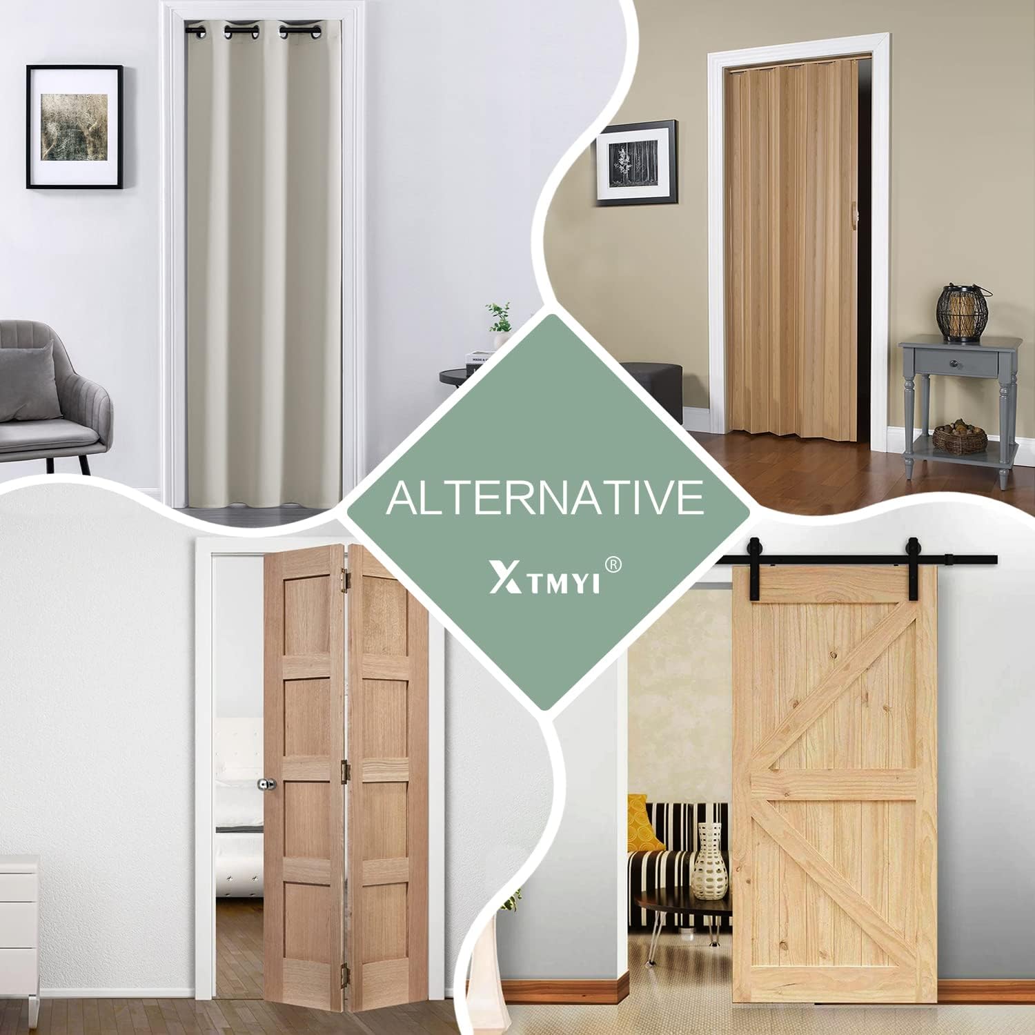 XTMYI Interior & Closet Door,Curtain for Doorway Without/no Door,Cream White Colored,34 x 80 Inch Long,1 Panel