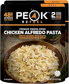 Peak Refuel Chicken Alfredo Pasta 2-Pack | Premium Freeze Dried Camping Food | Backpacking & Hiking MRE Meals | Just Add W...