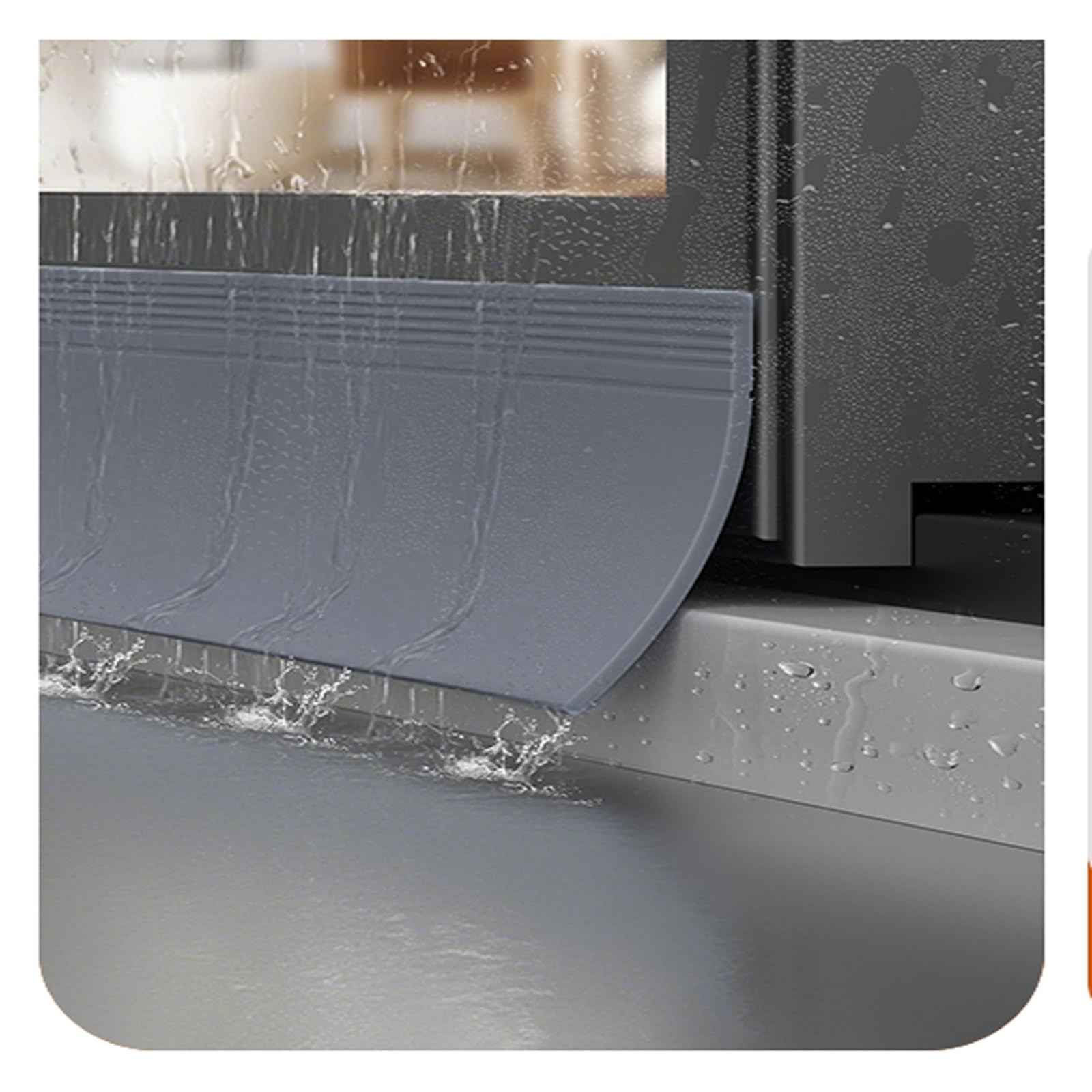 Déflecteur de pluie extérieur flexible et barre d'étanchéité caoutchouc
