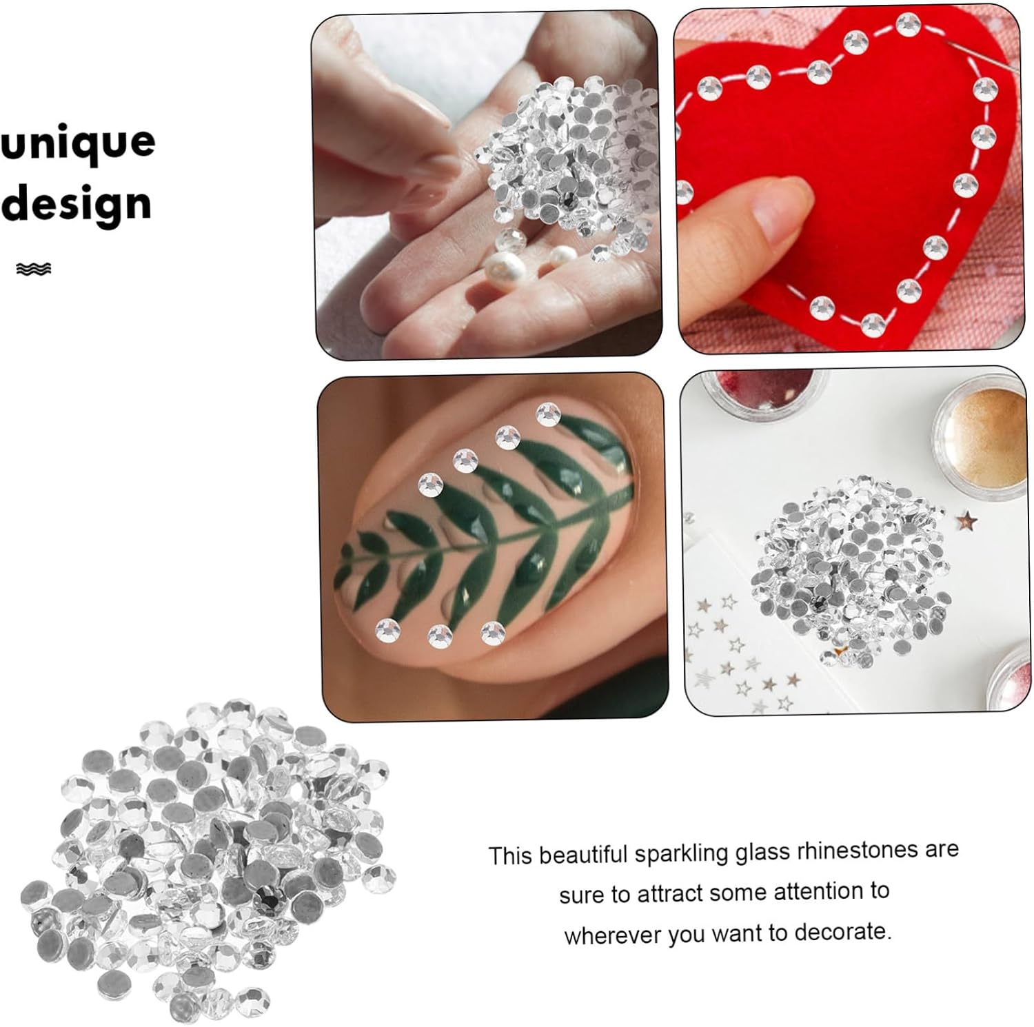 1440pcs Flatback Rhinestones for Crafts Gems for Clothing Shoes Accessories and Nail Art Shiny Rhinestones for Creative Embellishments